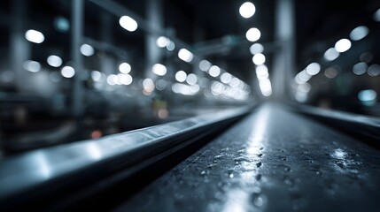 Poster - Automated industrial production line with modern lighting