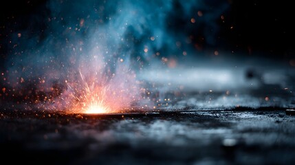 Poster - Intense welding sparks during heavy industrial metalwork