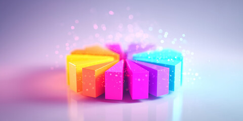 Poster - Colorful 3d pie chart representing data analysis and business insights