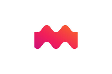 Poster - Letter M or wave logo icon design template elements
