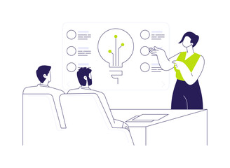 Poster - Presentation creation tool abstract concept vector illustration.