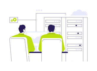 Poster - Database software abstract concept vector illustration.