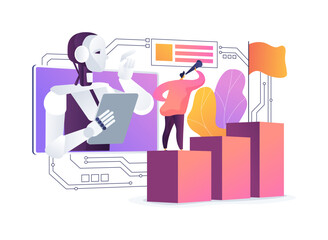 Poster - AI-Powered Leadership Coaching abstract concept vector illustration.