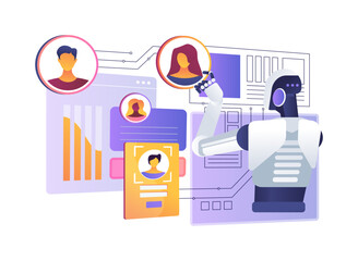 Poster - AI-Driven Succession Planning Tools abstract concept vector illustration.