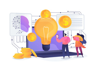 Poster - Digital Platforms for Crowdfunding abstract concept vector illustration.