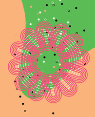 Aufkleber - Abstract multicolored artistic background with overlay geometric shapes and patterns