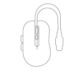 Poster - Computer mouse icon  continuous one line drawing  outline vector illustration