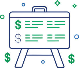 Poster - Clean line art pricing table icon isolated on transparent background