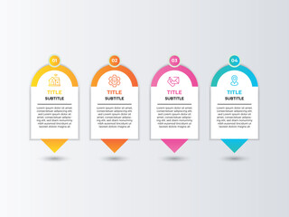 Aufkleber - 4 steps Infographic vector brochure elements for business illustration in modern style.