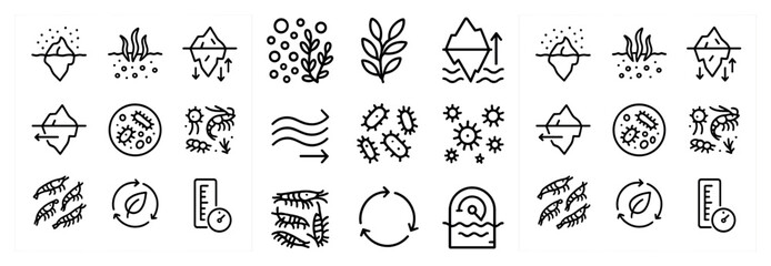 Poster - Ecology and nature line icons set – outline, linear, environmental symbols