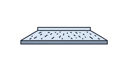 Poster - Light blue twotiered object with dark specks is illustrated on a white background