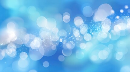Poster - A mesmerizing abstract background with soft blue hues and luminous bokeh effects creating a dreamy atmosphere.