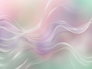 Poster - Abstract background with ethereal flowing lines on a soft, pastel gradient, technology, pink, pastel, ai