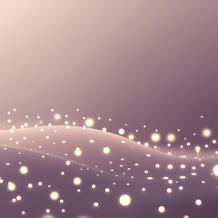 Poster - Elegant background with glowing bokeh particles on a soft, wavy mauve surface, holiday, christmas, ai