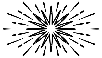 Aufkleber - Radial burst pattern with alternating long and short rays emanating from a central point design element created with generated ai