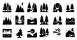 © Влада Яковенко - Nature and forest silhouette icons set – filled, solid, outdoor and wildlife symbols