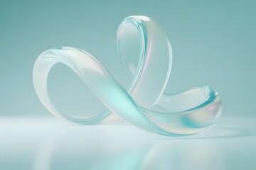 Poster - Abstract Pastel Blue Glass Swirls Modern Background