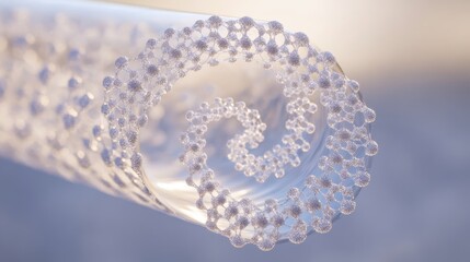 Poster - Abstract Illustration of a Spiral Structure with Bubbles and Light
