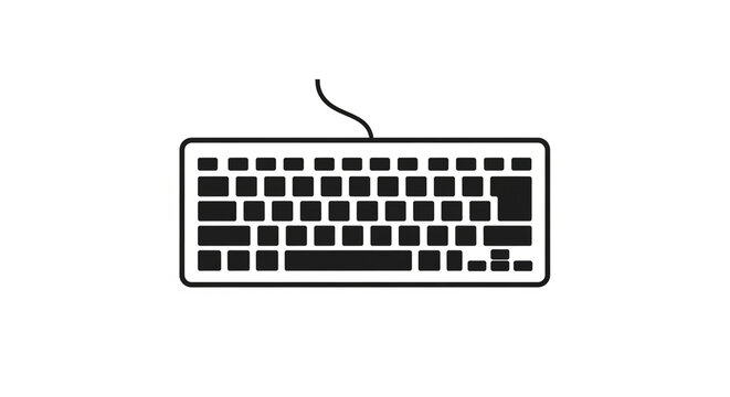 Black and white image of a computer keyboard