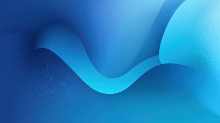 Poster - A stunning abstract blue wave design highlighting smooth curves and depth, perfect for modern backgrounds or art.