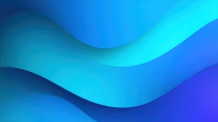 Poster - A vibrant, fluid abstract background featuring smooth blue waves and gradients for modern design applications.