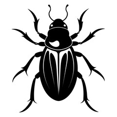 Poster - Black beetle silhouette on a white background