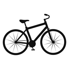 Poster - Classic bicycle silhouette on a clean white background