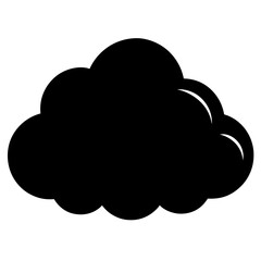 Poster - Simple black cloud silhouette on white background