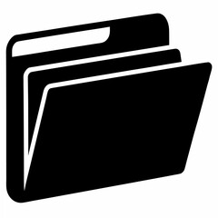 Fototapete - Simple black folder silhouette on white background graphic