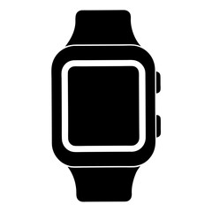 Poster - Black silhouette of a modern smartwatch on a white background