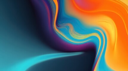 Poster - A vibrant abstract design featuring flowing waves of orange, blue, and purple colors that evoke creativity.