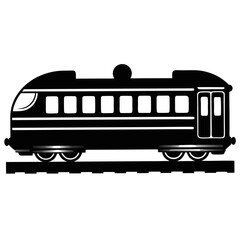 Poster - Classic train silhouette on a clean white background