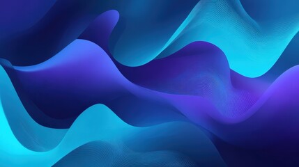 Poster - A vibrant abstract wave pattern in blue and purple hues, creating a calming and dynamic visual experience.