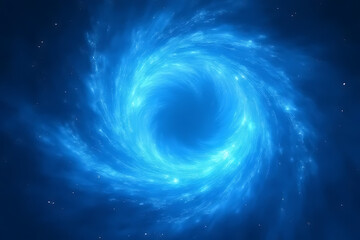 Aufkleber - Abstract blue vortex with swirling energy and glowing particles in a dark space background with stars