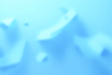 Aufkleber - Abstract blurred blue shapes with soft edges and subtle highlights creating a sense of depth and form against a light blue background