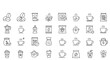 © Mo_ER - Set of line icons in linear style, Set - Coffee Bean and instant coffee, Hot drink, Outline icon collection, Pictogram and infographic. Editable stroke