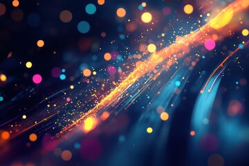 Poster - Vibrant Light Streaks and Bokeh Effects