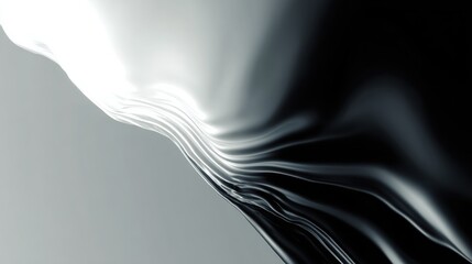 Poster - Abstract wave design in monochrome, showcasing smooth lines and shading transitions for creative projects.