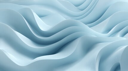 Poster - Abstract waves in soft blue tones create a serene and calming visual for design and artistic projects.