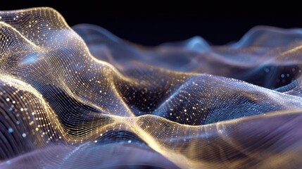 Poster - Abstract waves of light and data create a mesmerizing visual experience, blending technology with artistic expression.