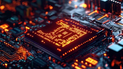 Fototapete - Advanced Cryptographic Hash Function Algorithm on Circuit Board