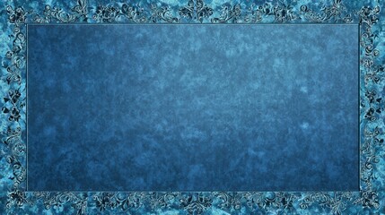 Poster - An elegant blue textured background frame, perfect for showcasing artwork or text in a stylish manner.