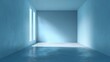 © CStock - Bright, empty room with blue walls and natural light streaming through the windows, perfect for minimalistic design.