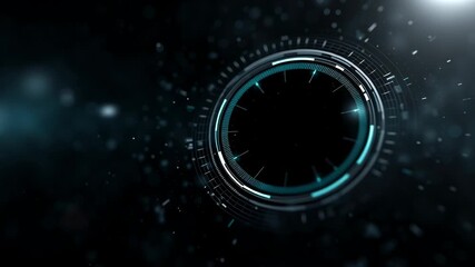 Leinwandbilder - Seamless loop animation showcasing a futuristic circular design with glowing elements and dynamic patterns
