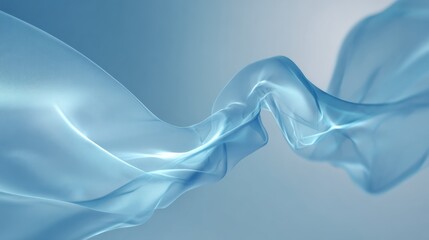 Poster - Flowing blue fabric wave, creating a sense of movement and tranquility, ideal for backgrounds and artistic projects.