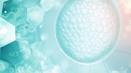 Poster - Futuristic Abstract Concept of Bubbles and Cells in Soft Colors