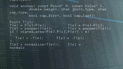 Poster - Opening C++ editor executing file loop then HTTP request scrolling to polyline and intersect1 demo