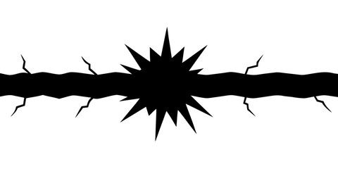 Fototapete - Black crack with explosion effect, suitable for comic book design and graphic overlays, perfect for adding dramatic impact to layouts
