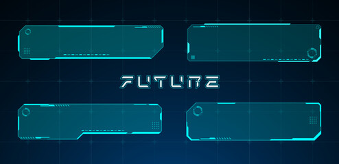Leinwandbilder - Set of HUD UI element frames or Text boxes Vector illustration