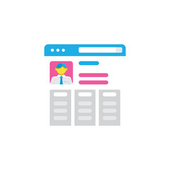 Poster - Flat design icon representing a user profile on a website or application